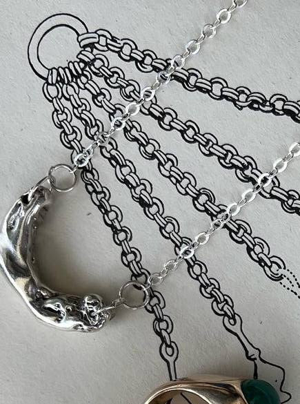 Fluid Necklace in Silver